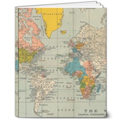 Vintage World Map 8  X 10  Hardcover Notebook by Ket1n9