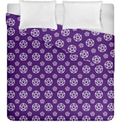 White Pentacle And Purple Pattern Duvet Cover Double Side (king Size)