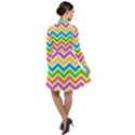 Chevron Pattern Design Texture Long Sleeve Chiffon Shirt Dress View2