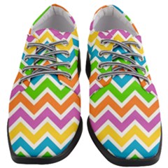 Chevron Pattern Design Texture Women Heeled Oxford Shoes