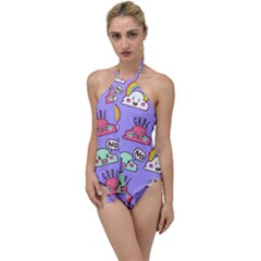 Cloud Seamless Pattern Go With The Flow One Piece Swimsuit by Apen