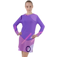 Colorful Labstract Wallpaper Theme Long Sleeve Hoodie Dress