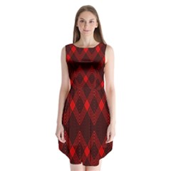 Pattern Red Black, Sleeveless Chiffon Dress  