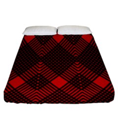 Pattern, Red, Black,  Fitted Sheet (king Size) by 2607694c