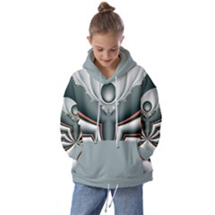 Fractal Grau Kids  Oversized Hoodie