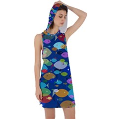 Illustrations Sea Fish Swimming Colors Racer Back Hoodie Dress by anzea