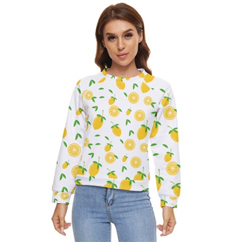 Illustrations Lemon Citrus Fruit Yellow Women s Long Sleeve Raglan T-shirt by anzea