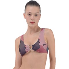 Illustrations Of Love And Kissing Women Ring Detail Bikini Top by anzea