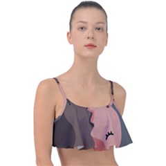 Illustrations Of Love And Kissing Women Frill Bikini Top by anzea