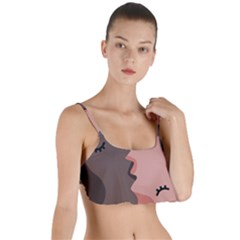 Illustrations Of Love And Kissing Women Layered Top Bikini Top  by anzea