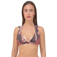 Illustrations Of Love And Kissing Women Double Strap Halter Bikini Top by anzea