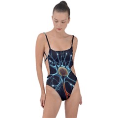 Organism Neon Science Tie Strap One Piece Swimsuit