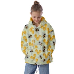 Bees Pattern Honey Bee Bug Honeycomb Honey Beehive Kids  Oversized Hoodie by Bedest