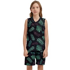 Tropical Leaves Pattern Kids  Basketball Mesh Set by Hannah976