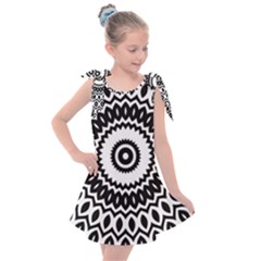 Circular Concentric Radial Symmetry Abstract Kids  Tie Up Tunic Dress by Proyonanggan