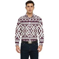 Illustration Ukrainian Folk Seamless Pattern Ornament Men s Long Sleeve Shirt