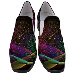 Particles Waves Line Multicoloured Women Slip On Heel Loafers