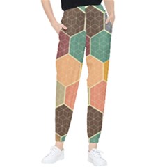 Abstract Hex Hexagon Grid Pattern Honeycomb Women s Tapered Pants by Proyonanggan