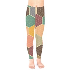 Abstract Hex Hexagon Grid Pattern Honeycomb Kids  Classic Winter Leggings by Proyonanggan