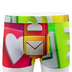 Colorful 3d Social Media Men s Boxer Briefs