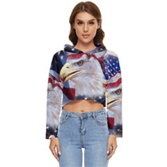 United States Of America Images Independence Day Women s Lightweight Cropped Hoodie by Ket1n9