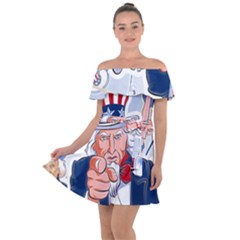 Independence Day United States Of America Off Shoulder Velour Dress by Ket1n9