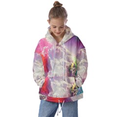 Clouds Multicolor Fantasy Art Skies Kids  Oversized Hoodie