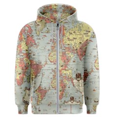 Vintage Old Antique World Map Men s Zipper Hoodie by Bedest