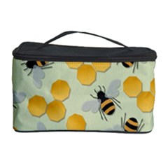 Bees Pattern Honey Bee Bug Honeycomb Honey Beehive Cosmetic Storage Case