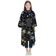 Universe Star Planet Galaxy Kids  Hooded Rain Ponchos by Ravend