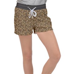 Floral Fusion Print Women s Velour Lounge Shorts by dflcprintsclothing