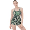 Abstract Art Tropical Leaves Boyleg Tankini Set  View1