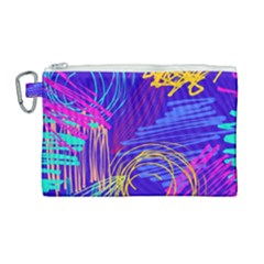 Seamless Vintage Pattern Retro 80s Or 90s Style Abstract Canvas Cosmetic Bag (large) by Loisa77