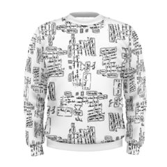 Blackboard Algorithms Black And White Pattern Men s Sweatshirt by dflcprintsclothing