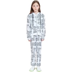 Blackboard Algorithms Black And White Pattern Kids  Tracksuit by dflcprintsclothing