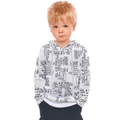 Blackboard Algorithms Black And White Pattern Kids  Overhead Hoodie by dflcprintsclothing