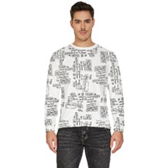 Blackboard Algorithms Black And White Pattern Men s Fleece Sweatshirt by dflcprintsclothing