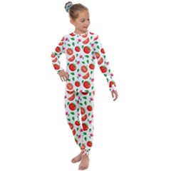 Tomato Pattern 2 Kids  Long Sleeve Set  by CocoBellKidsTV24