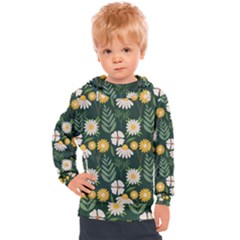 Flower Green Pattern Floral Kids  Hooded Pullover