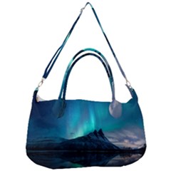 Aurora Borealis Mountain Reflection Removable Strap Handbag