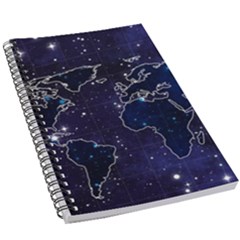 Blue World Map Starry Night Sky World Map Concept Art 5 5  X 8 5  Notebook by Loisa77