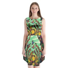 Monkey Tiger Bird Parrot Forest Jungle Style Sleeveless Chiffon Dress   by Grandong