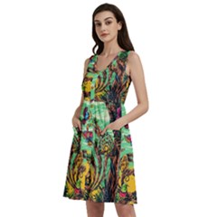 Monkey Tiger Bird Parrot Forest Jungle Style Sleeveless Dress With Pocket by Grandong