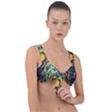 Monkey Tiger Bird Parrot Forest Jungle Style Front Tie Bikini Top View1