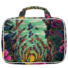 Monkey Tiger Bird Parrot Forest Jungle Style Travel Toiletry Bag With Hanging Hook by Grandong