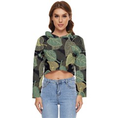 Autumn Fallen Leaves Dried Leaves Women s Lightweight Cropped Hoodie by Grandong