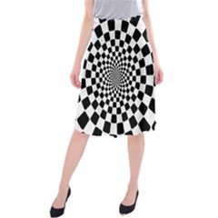 Geomtric Pattern Illusion Shapes Midi Beach Skirt