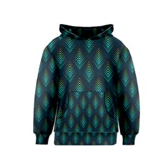 Peacock Texture 3d Pattern Peacock Texture Kids  Pullover Hoodie