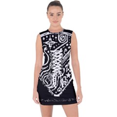 Guitar Pic Lace Up Front Bodycon Dress