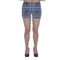 Squares Inside Background Checkered Contemporary Effect Electronic Futuristic Graphic Illusion Modern Skinny Shorts by Loisa77